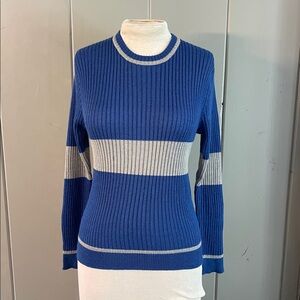 Habber & Dasher Ribbed Knit Long Sleeve Sweater Women’s Medium Blue Gray Wool